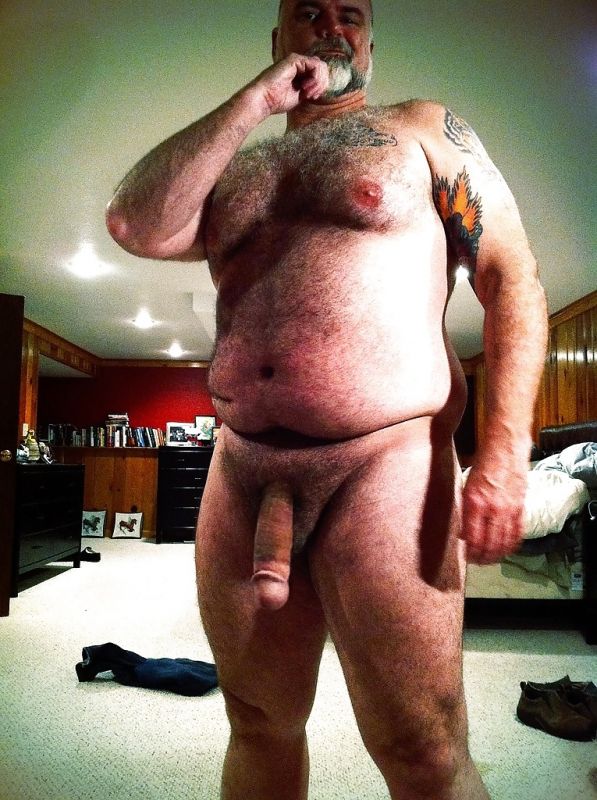 Big Hairy Bear Cock solo nude