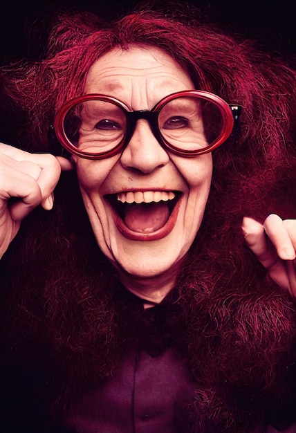 charles chuk add photo red hair old lady