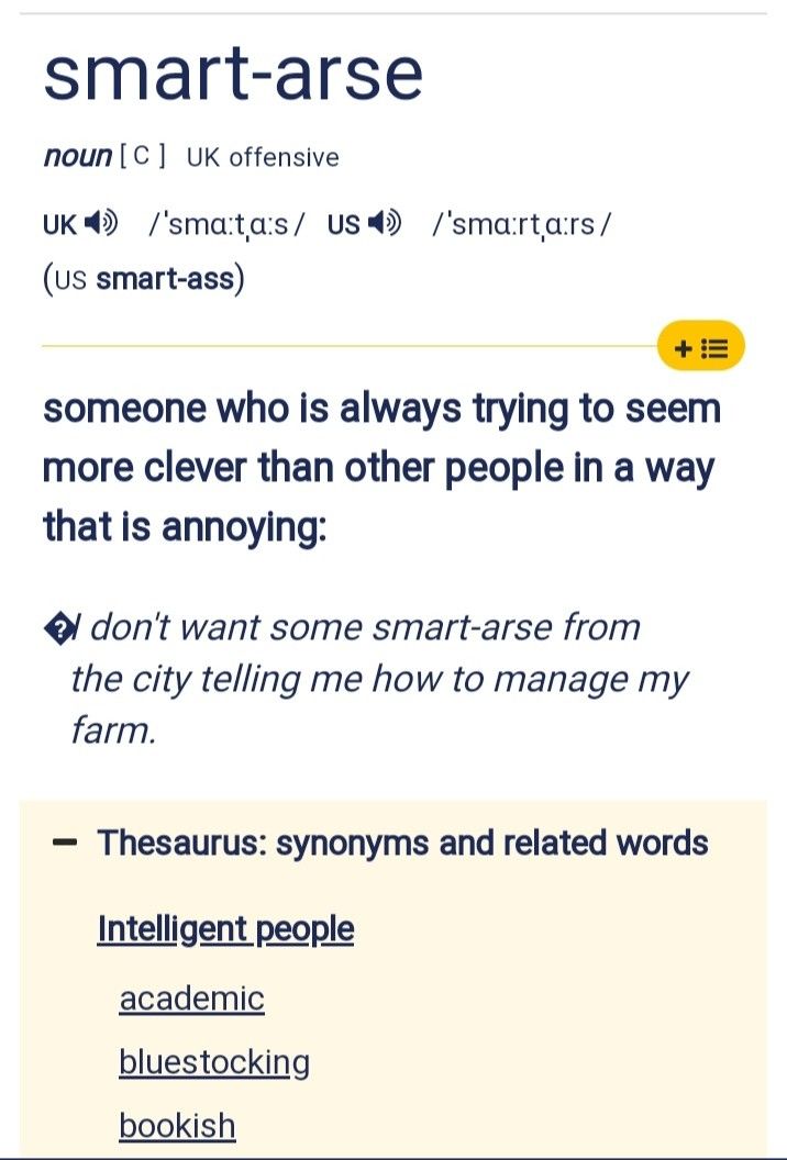 Best of Synonyms for smart ass