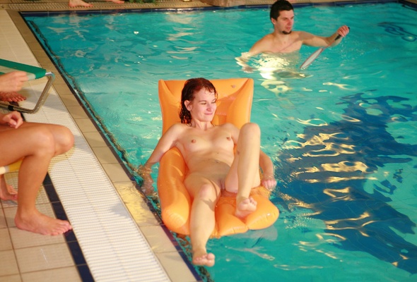 Amateur Naked Pool girl interracial