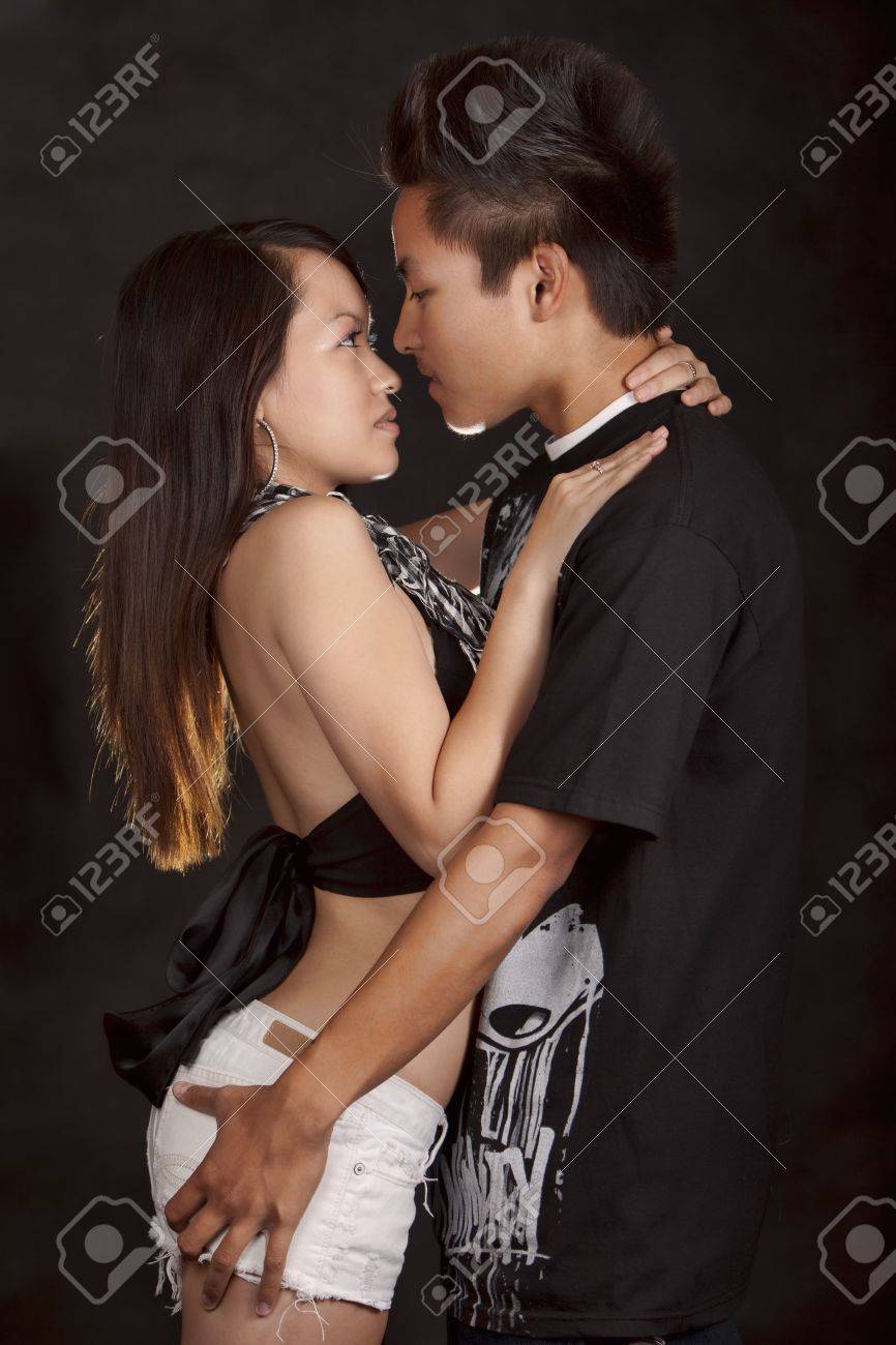 Asian Couples Making Out skirt blowjob