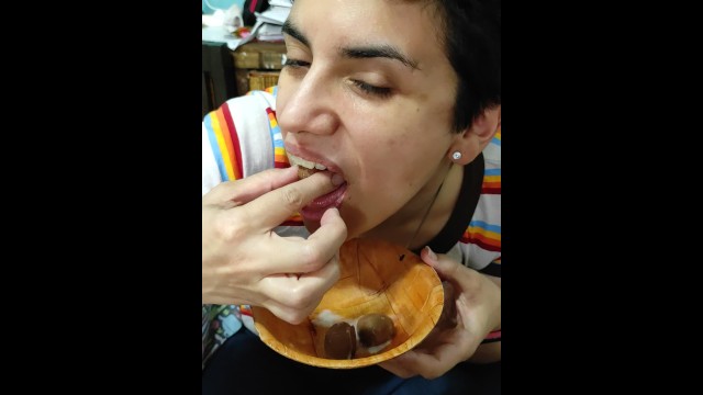 aaron p robinson recommends girls eating cum on food pic