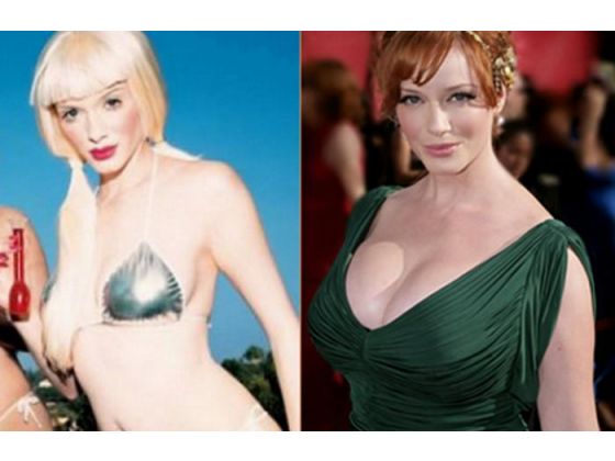 christine morford recommends christina hendricks boobs real pic