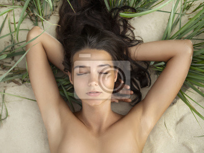 nude beach posing