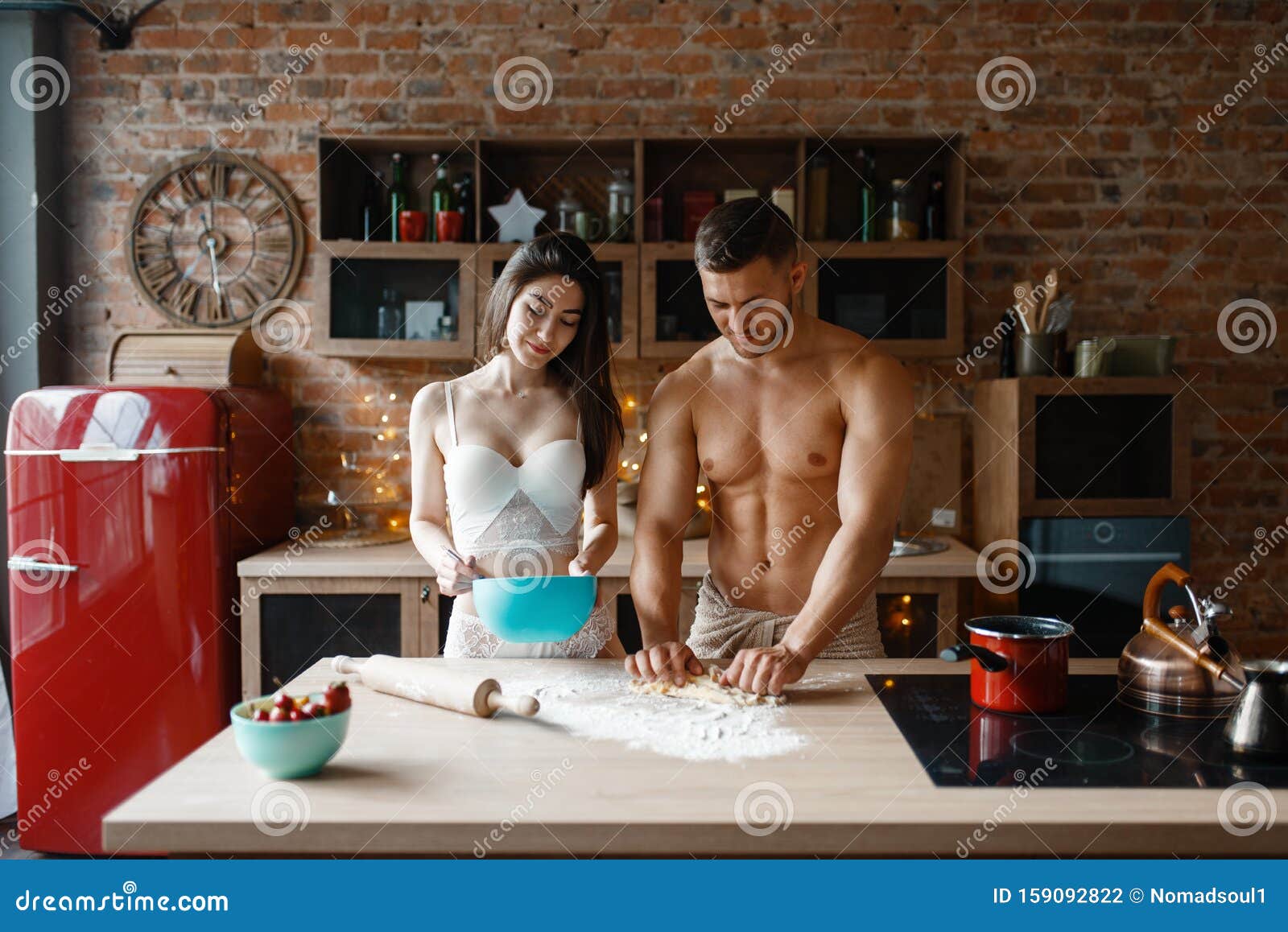 Best of Naked women cooking