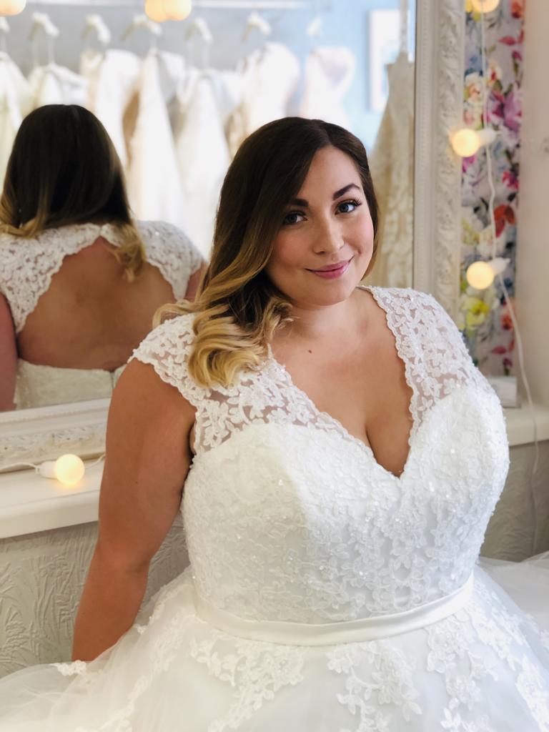 debi randall recommends big boobs wedding dress pic