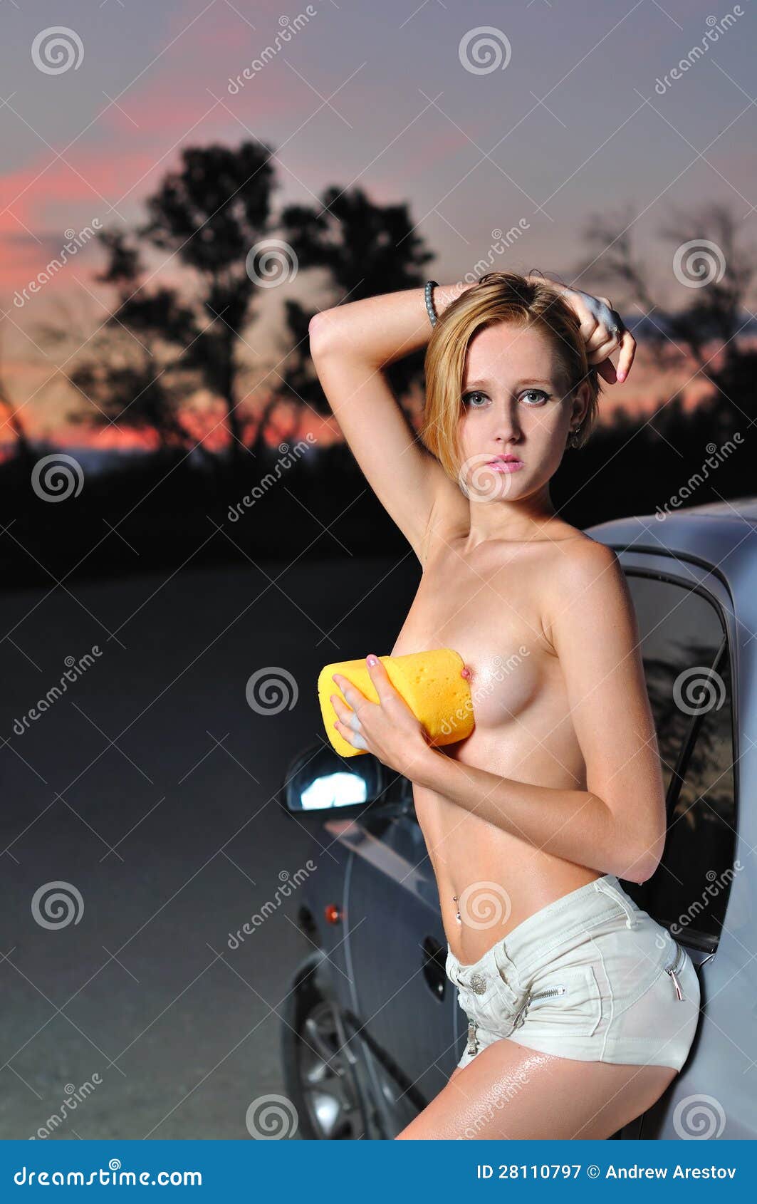 Best of Topless girls washing cars