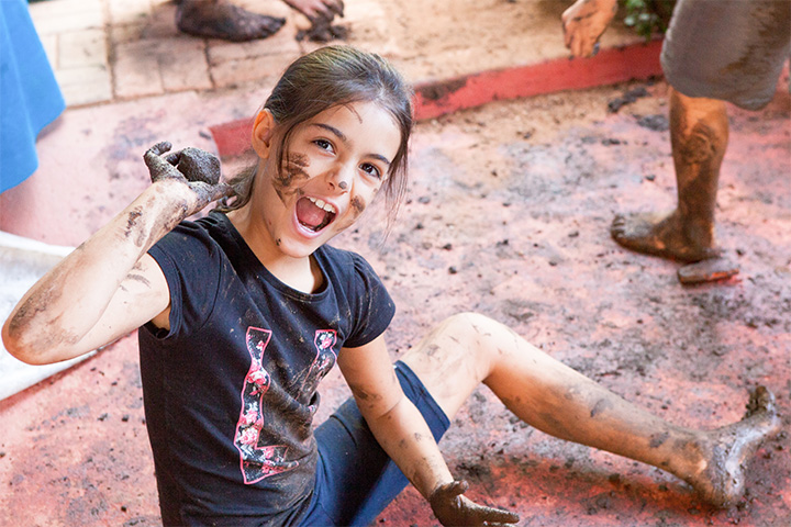 andrea andal add photo girl rolling in mud