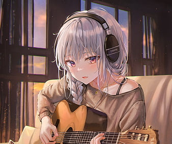 anargha ghorai add cute anime girl headphones photo