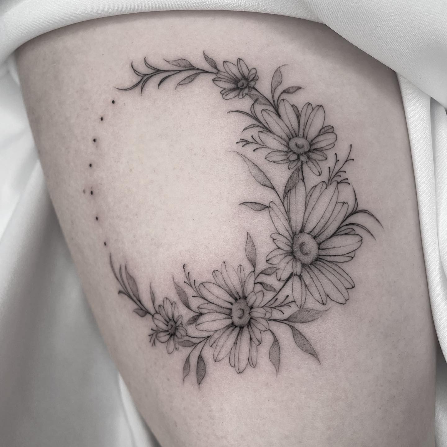 ang smith add photo daisy tattoo black and white