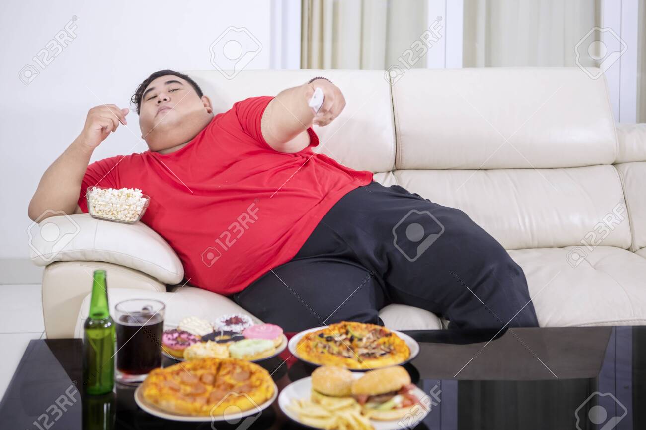 fat guy on couch