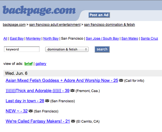 andy vaught recommends Backpage East Bay Area