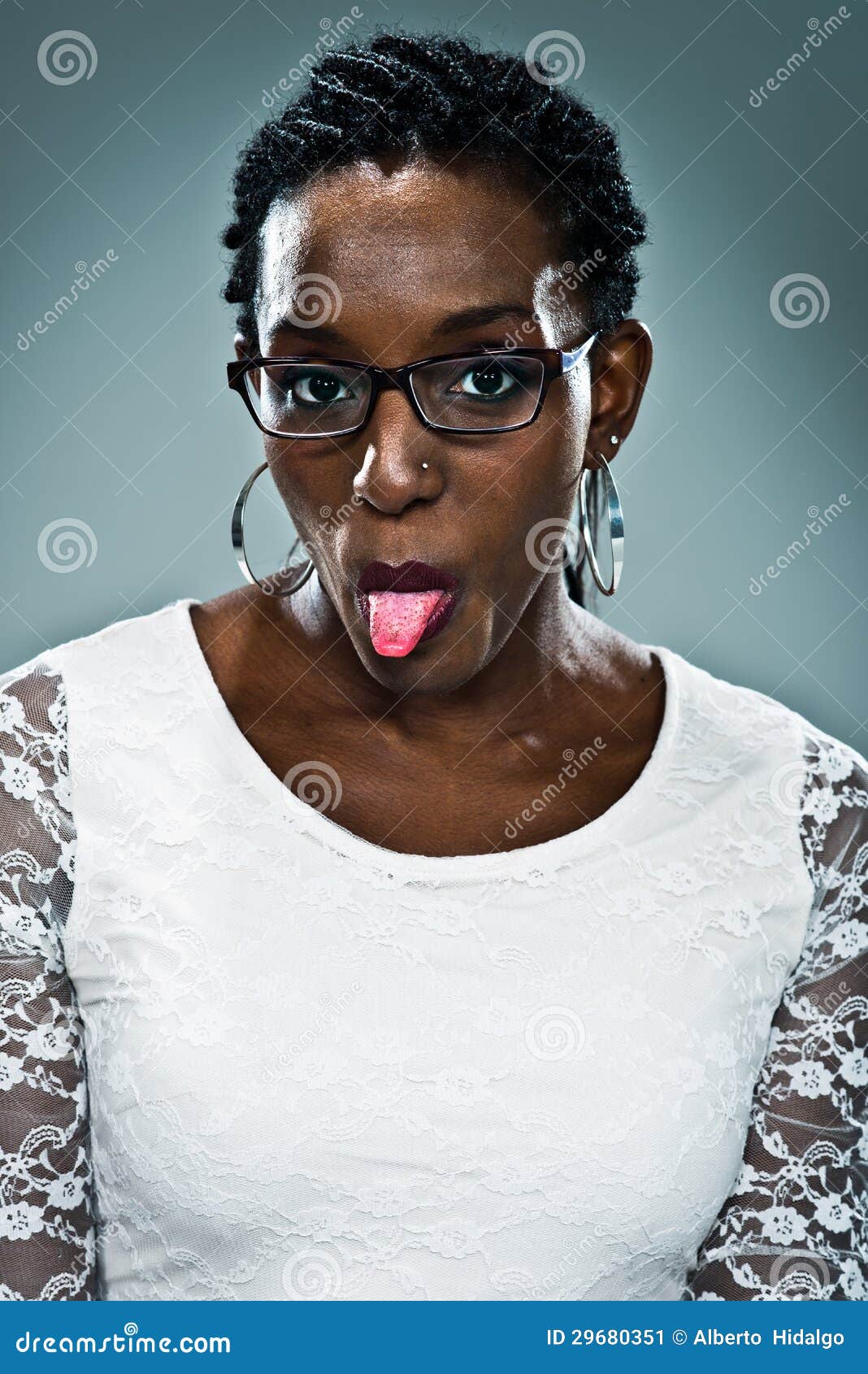 black woman tongue out