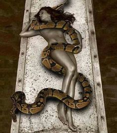 Best of Nude girl with snake