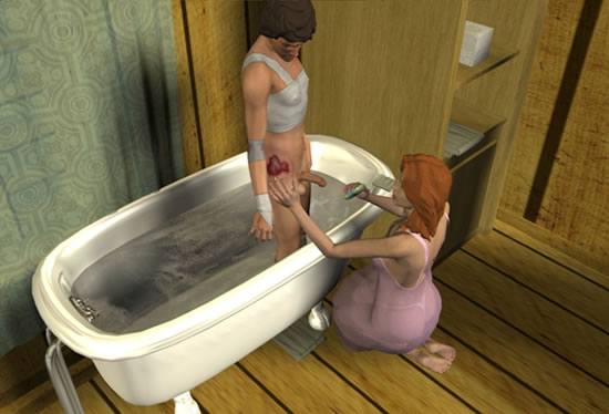 Mom Washes My Dick lesbian scissoring