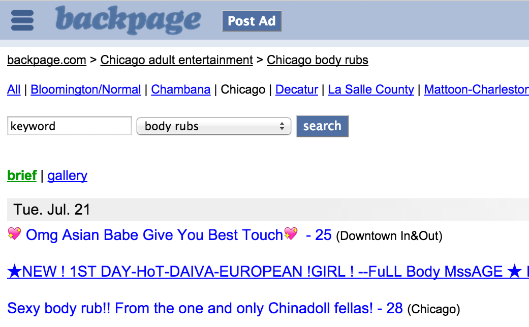 doug eggleston recommends chicago backpage body rubs pic
