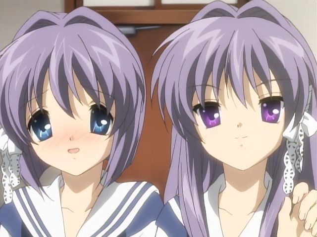cute anime girl twins