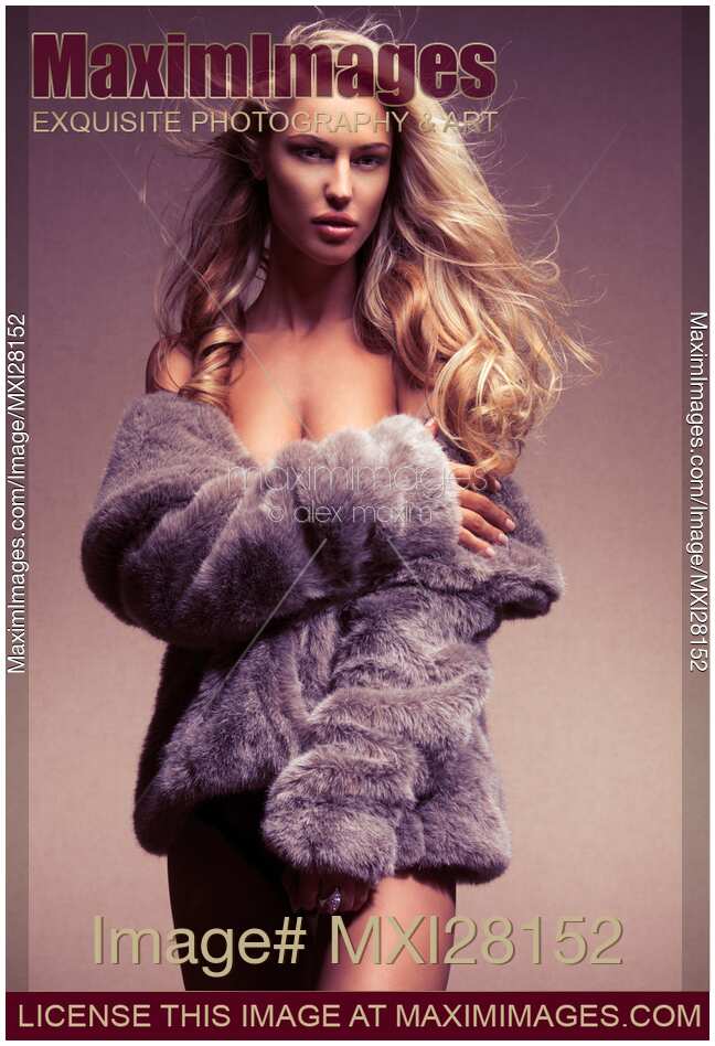 Naked Under Fur Coat girl hot