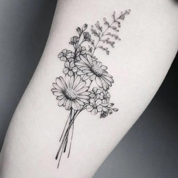 catur mahardiani recommends daisy tattoo black and white pic