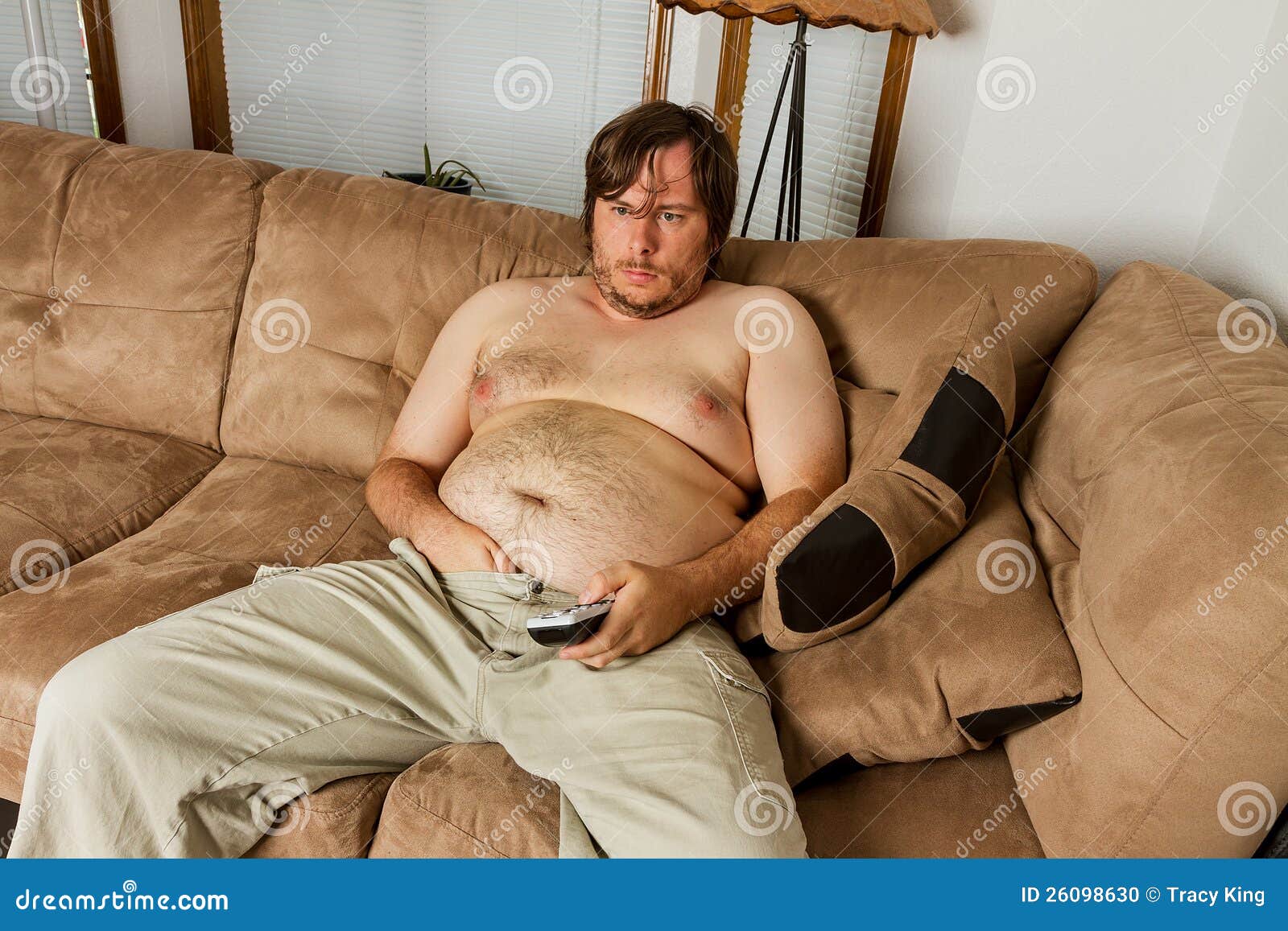 Fat Guy On Couch trimmed bush