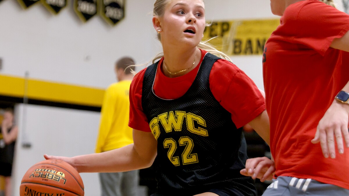 girls playing strip basketball