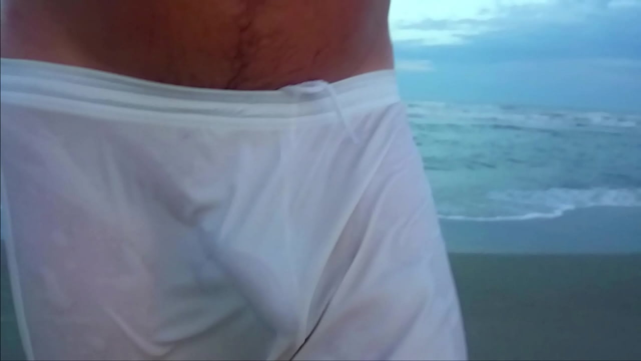 guy on beach wearning a mesh swimsuit porn