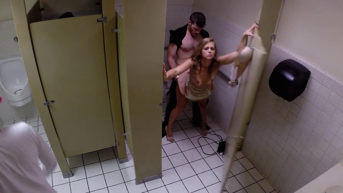 al young share having sex in a public bathroom photos