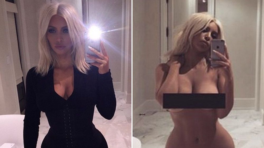 carly gay recommends kim kardashian nude selfie blonde pic
