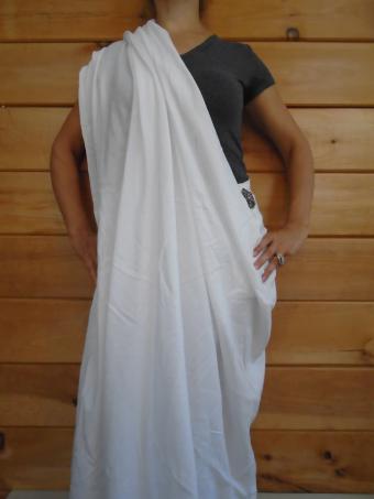 making a toga with a sheet