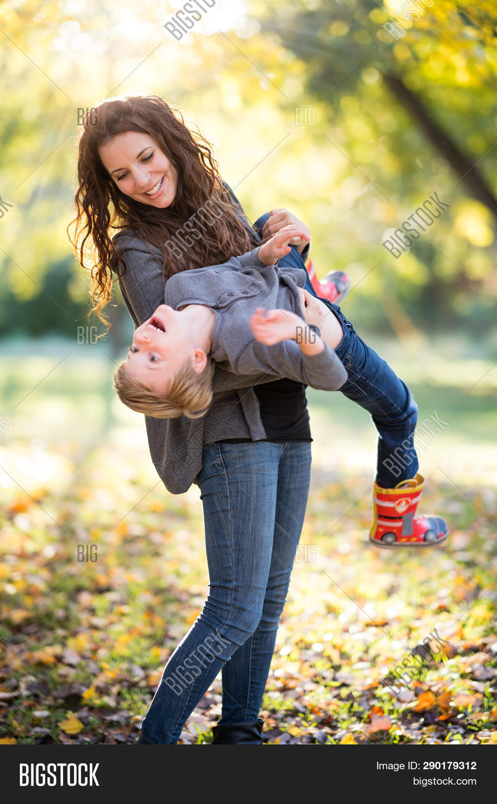 mom playing with son