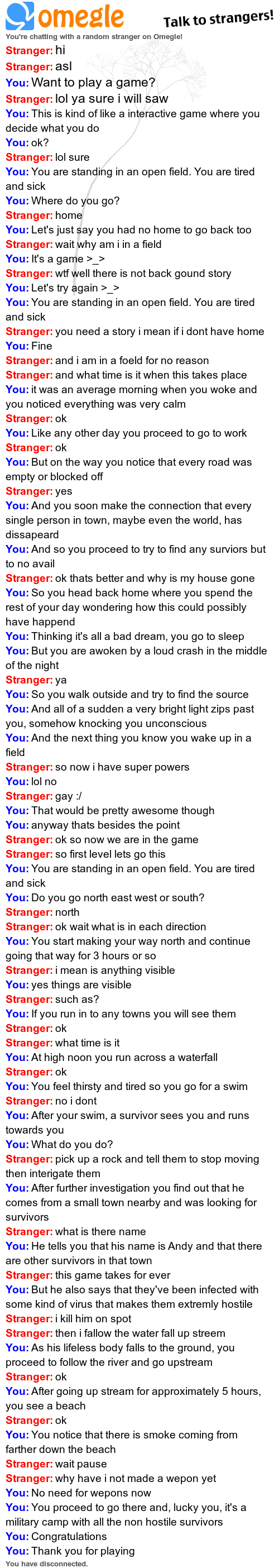 Omegle Game Level 2 charlotte springer