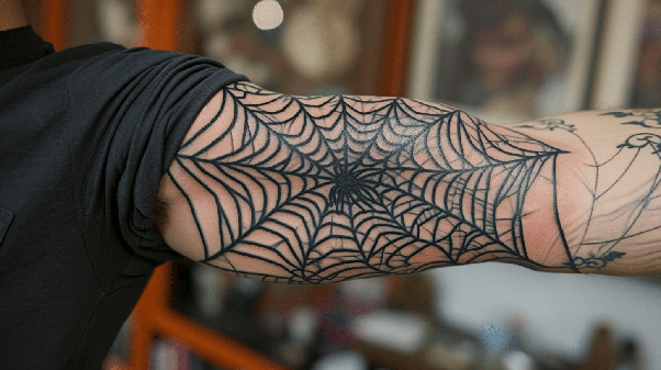 Best of Spiderweb tattoo on elbow