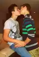 two teens making out