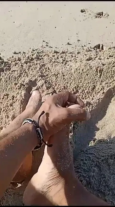 uncle unloads on beach porn