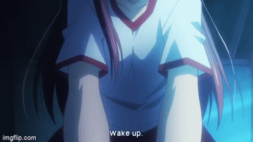 wake up anime gif